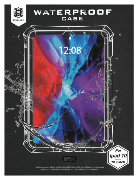 【耐衝撃・防塵防水】iPad A16/第10世代専用(11インチ)IP68ケース 二重リング付きフック式ストラップ・回転ハンドベルト付スタンド付属