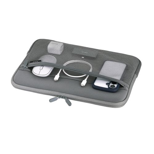 PC用インナーバッグ/ネオプレン/14インチ/ファスナーポケット/グレー