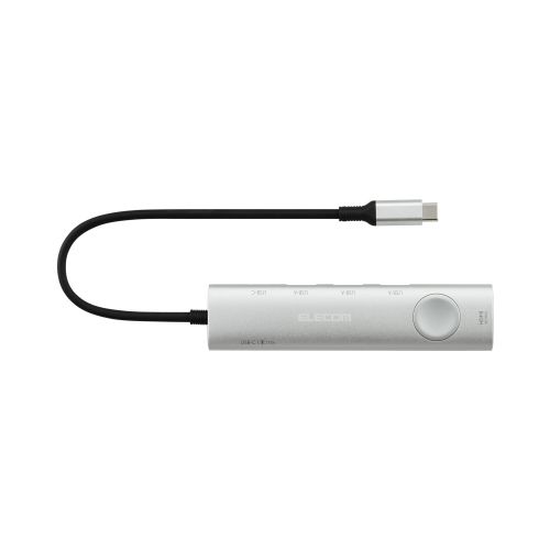 Type-Cドッキングステーション/画面オンオフスイッチ付/USB PD対応/USB-A×3/USB-C×2/HDMI(4K60Hz)/シルバー