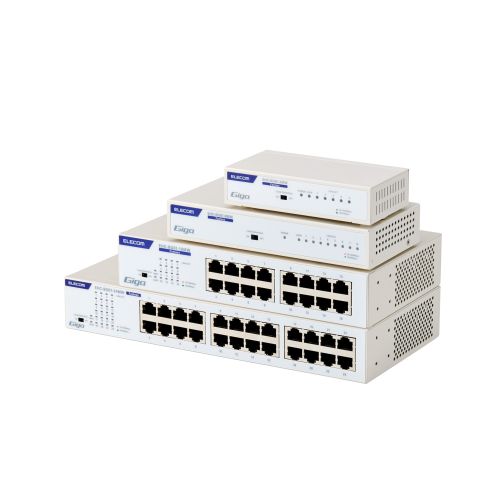 法人専用/Giga対応スイッチングHub/8ポート/金属筐体/磁石付き/電源内蔵モデル/ホワイト