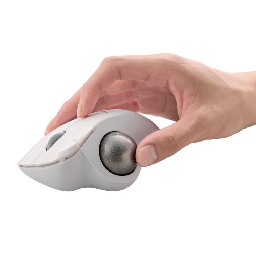 トラックボールマウス/IST/36mmボール/親指/ベアリング支持/無線2.4GHz/5ボタン/ホワイト