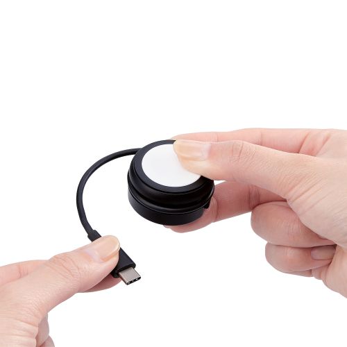 Apple Watch磁気充電ケーブル/高速充電対応/巻き取りタイプ/USB Type-C/ブラック