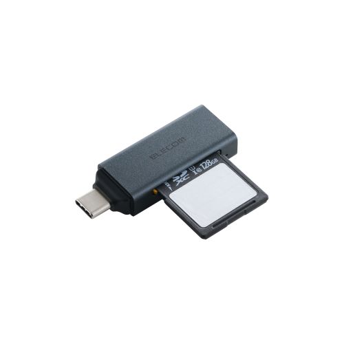 メモリリーダ/Type-Cコネクタ/直挿しタイプ/USB 5Gbps/SD+microSD用/ブラック