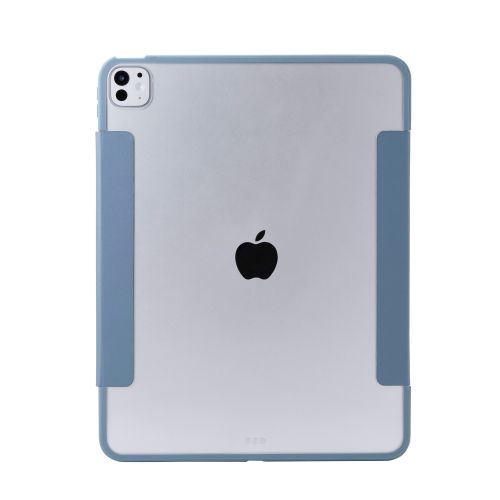 13インチiPad Pro(M4)/フラップケース/薄型軽量/背面クリア/フレームカラー/ブルーグレー