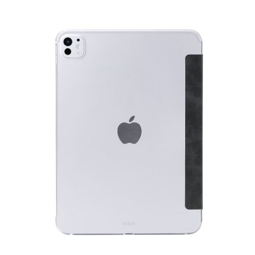 11インチiPad Pro(M4)/フラップケース/薄型軽量/背面クリア/2アングル/スリープ対応/ブラック