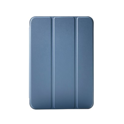8.3インチiPad mini(A17 Pro)/フラップケース/薄型軽量/背面クリア/2アングル/スリープ対応/ブルーグレー