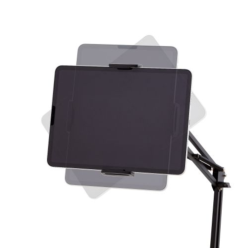スマートフォン・タブレット用ダブルフレキシブルアームスタンド/Zアーム型/ブラック