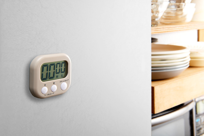 大きく見やすいキッチンタイマー アイボリー