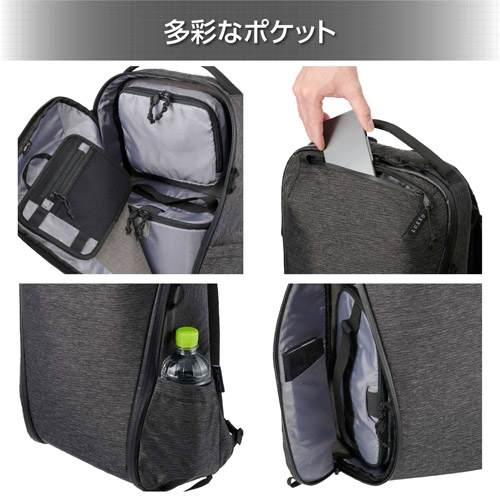 LUXXe（ラグゼ） グリッド ジップバックパック M カメラバッグ ブラック