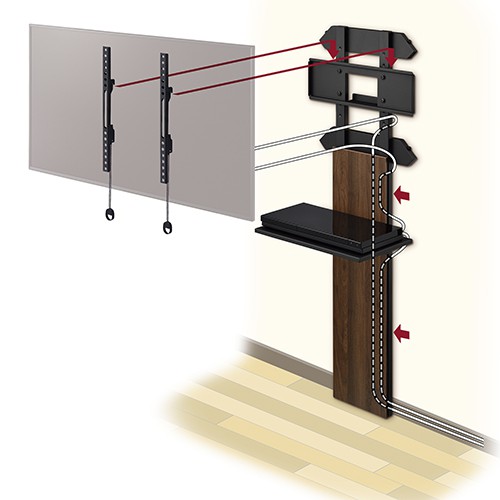 壁面スタンド ～65V型対応 ホワイト