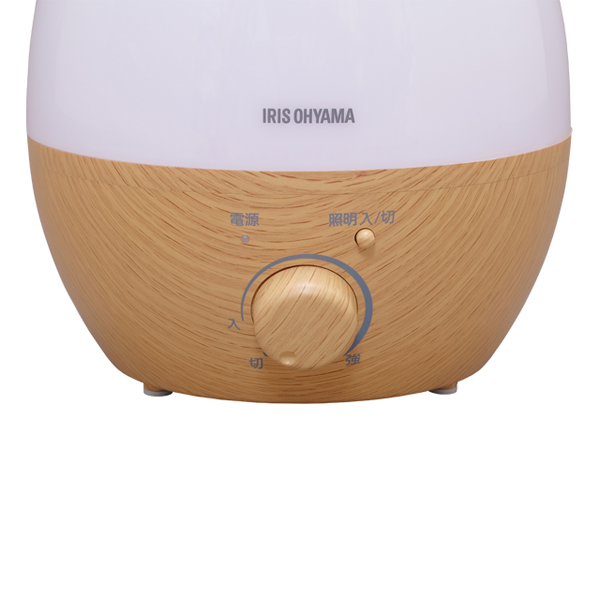 超音波式加湿器 しずく型 木目調 ダークブラウン