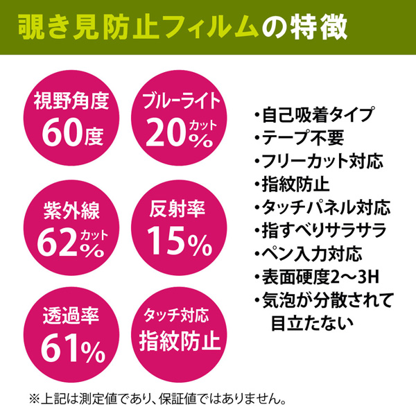 覗き見防止液晶保護フィルム 13.3インチワイド