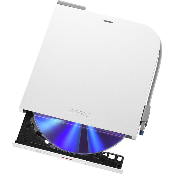 USB3.2(Gen1)対応 ポータブルBDドライブ 書込ソフト添付 ホワイト
