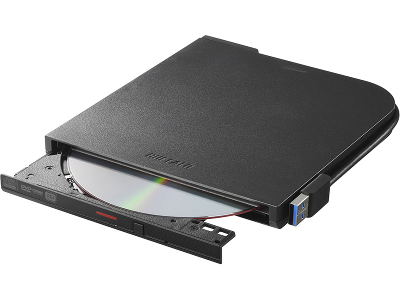 USB3.2(Gen1)対応 ポータブルDVDドライブ 書込ソフト添付 ブラック