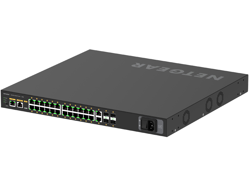 ProAV向けPoE+対応 (480W) 1Gポート×26 SFP+スロット×4 フルマネージスイッチ