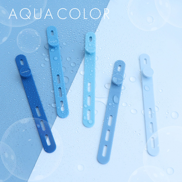 MOTTERU ソフトタッチ ケーブルバンド sofumo シリコン 北欧 10本入り アクアカラー 製品サイズ約13(W)×10(D)×120(H)mm