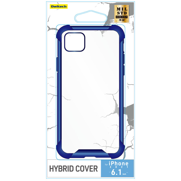 TPUとPCでしっかり守る iPhone 13専用 耐衝撃ハイブリッドケース ネイビー 約77(W)×13(D)×152.5(H)mm