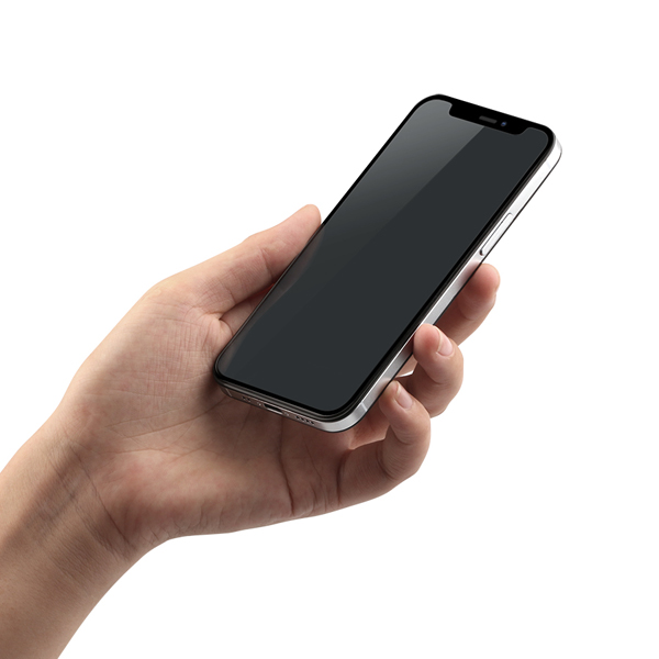 iPhone 12 mini対応液晶画面保護強化ガラス 光沢ブルーライトカット 製品サイズ約59.1(W)×0.33(D)×126.4(H)mm