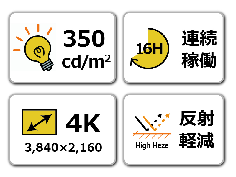 43V型インフォメーションディスプレイ/3840×2160/HDMI、USB Type-C/黒/スピーカー有/350cd/m2/16時間/メディアプレーヤー/無償オンサイト3年保証/ベーシックモデル