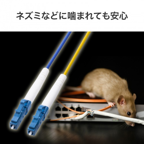 防水ロバスト光ファイバケーブル（シングル9μm、2芯、LC×2-LC×2、10m）
