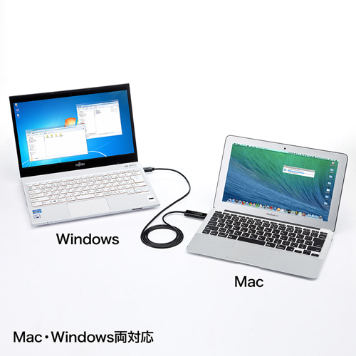 ドラッグ＆ドロップ対応USB3.0リンクケーブル（Mac/Windows対応）