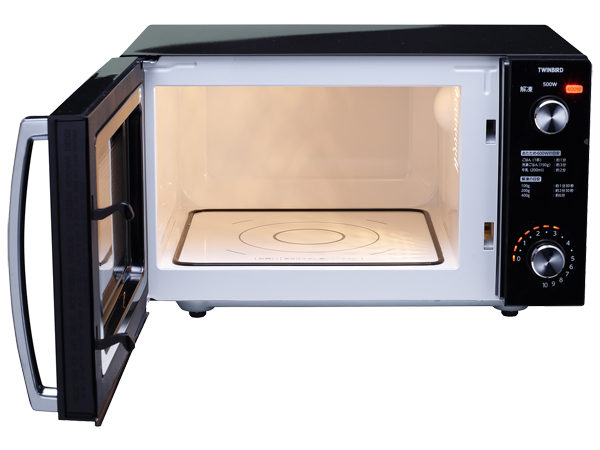 ミラーガラスフラット電子レンジ ブラック