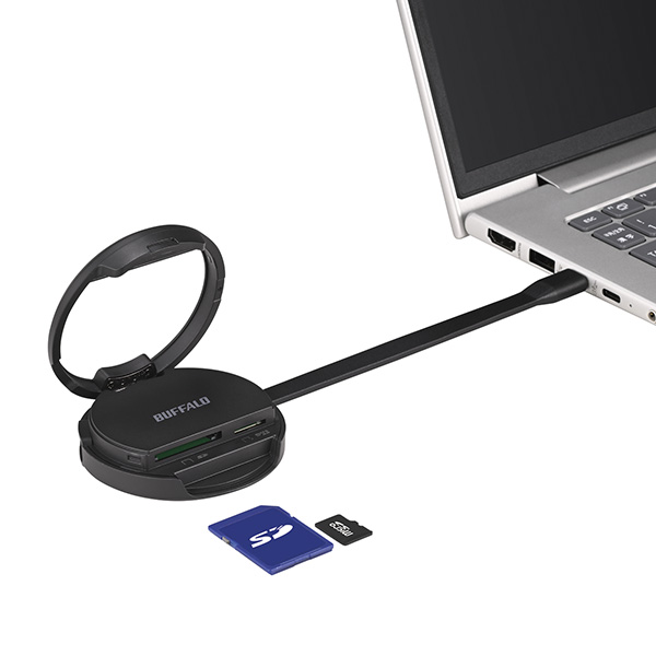 MagSafe対応 PDポート付きUSB Type-C接続カードリーダー ブラック