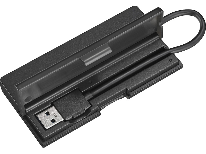 USB3.0 バスパワーハブ 4ポート ケーブル収納 ブラック
