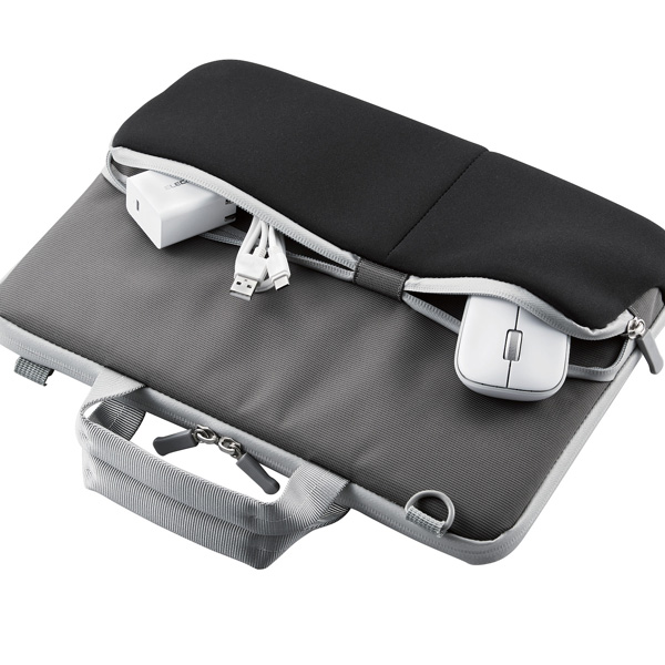 インナーバッグ/ハンドル付/ショルダーベルト付/ポケット付/耐衝撃/11.6inch/ブラック