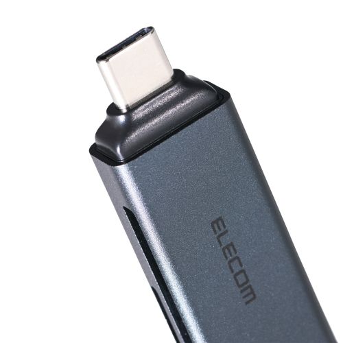 メモリリーダ/Type-Cコネクタ/直挿しタイプ/USB 5Gbps/SD+microSD用/ブラック