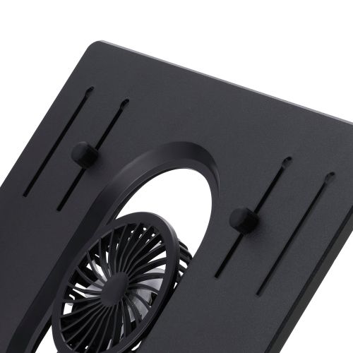 ノートPCスタンド/冷却ファン/折りたたみ8段階/コンパクト/9.5cm/ブラック