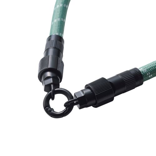 スマホハンドストラップ/ケーブルショルダー/ストラップホールシート付属(1口タイプ×1枚)/カーキストライプ