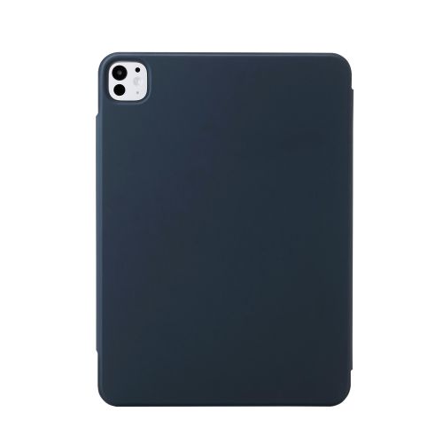 11インチiPad Pro(M4)/フラップケース/超薄型/ソフトレザー/マグネット装着/スリープ対応/ネイビー