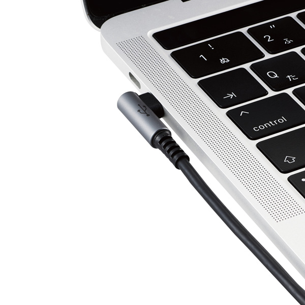 USB2.0ケーブル/C-Cタイプ/L字コネクタ/認証品/USB Power Delivery対応/3A出力/2.0m/ブラック