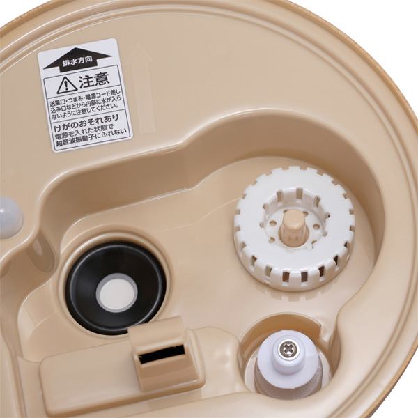 超音波式加湿器 しずく型 木目調 ダークブラウン