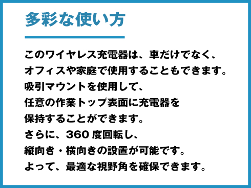 （レッド）X.DRIVE Portofino Robotic ワイヤレスカーチャージャー、15W、Qi認証 USB-Cケーブル