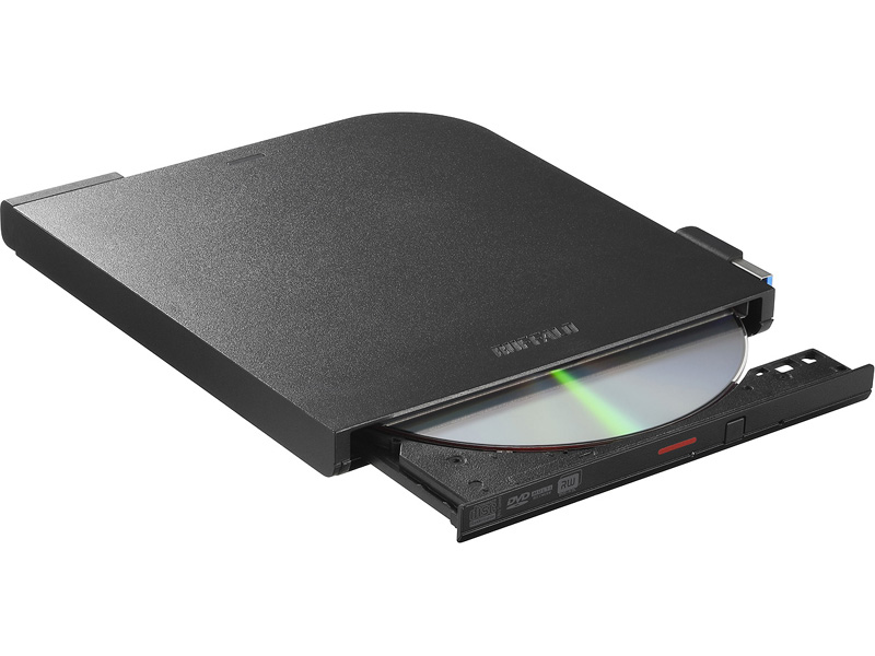 USB3.2(Gen1)対応 ポータブルDVDドライブ 書込ソフト添付 ブラック