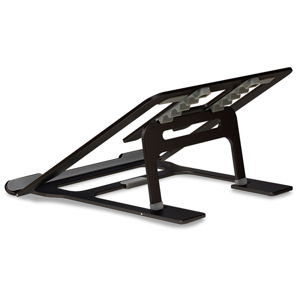 ノートパソコン用折りたたみアルミスタンド ブラック
