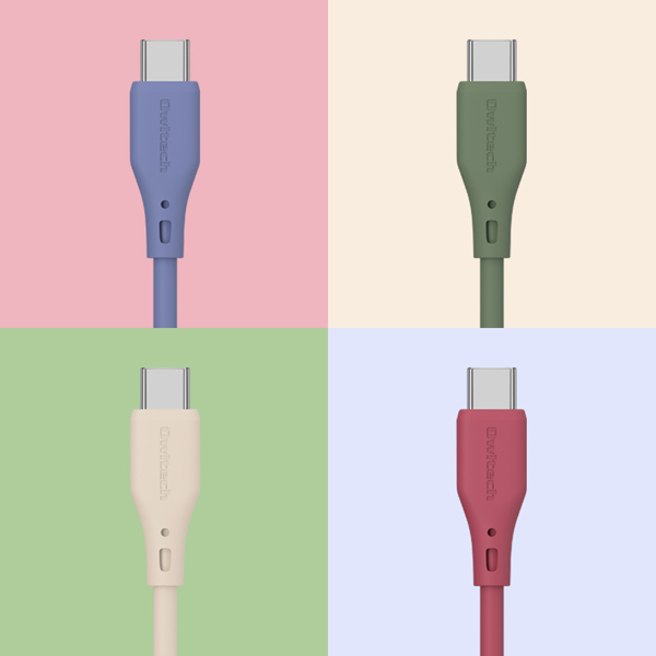 スマホ・タブレット用USBケーブル/USB2.0規格準拠/USB（C-C）/Power Delivery対応/PD60W/データ転送/温度センサー搭載/シリコン/2m/200cm/ワインレッド