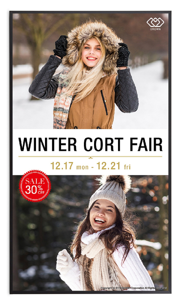 86V型Android内蔵インフォメーションディスプレイ/3840×2160/HDMI、USB-C/黒/スピーカー有/4K/450cd/m2/メディアプレイヤー/18H/縦・横・斜め設置/無償オンサイト3年保証