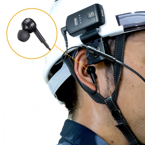 ヘルメット用イヤホンマイク（ガイドシステム用）
