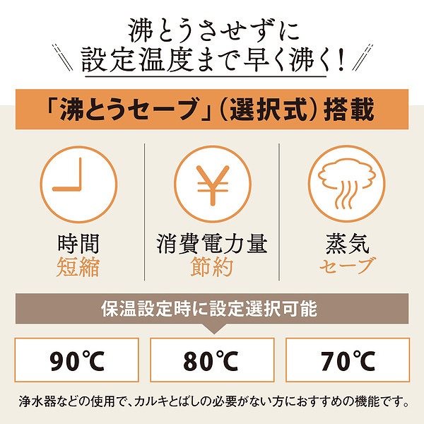 マイコン沸とうVE電気まほうびん 優湯生 3.0L ホワイト
