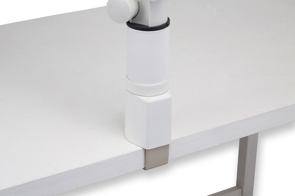 テレホンスタンドフレックス ハイタイプ 背面取り付け簡単 適応電話機幅130～220mm、質量1kgまで ベース回転範囲360° 最大クランプ取り付け幅60～20mm