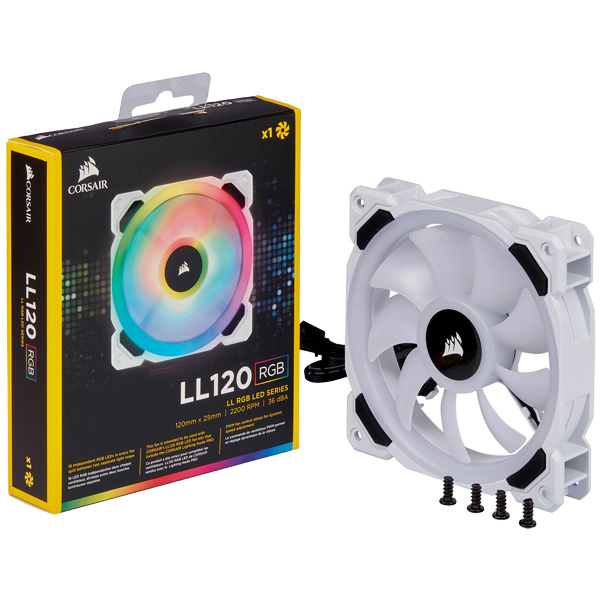 PCケースファン LL120 RGB White Single Pack