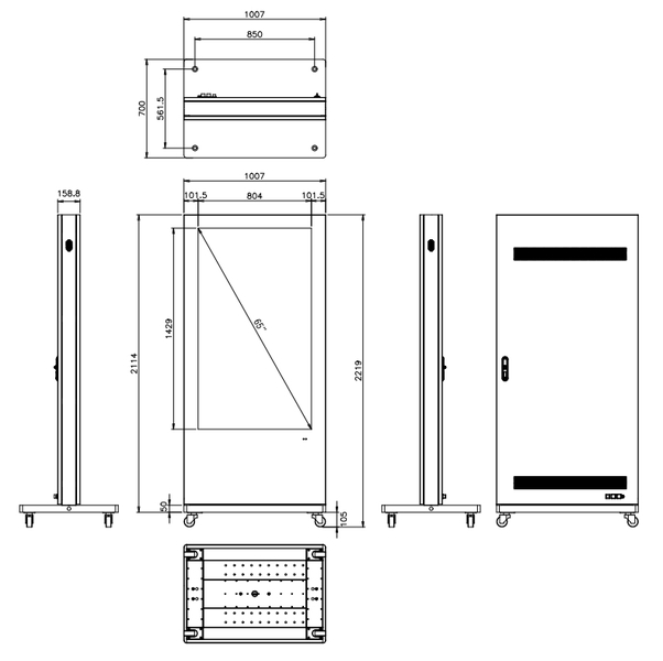 屋外サイネージディスプレイ（キオスクタイプ） 65型/1920×1080/HDMI、USB2.0、SD/ブラック/スピーカー：あり