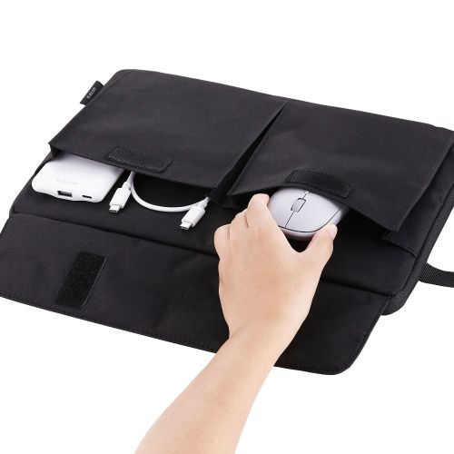 インナーバッグ/ハンドル付き/ポケット付き/2辺オープン/13.3inch/ブラック