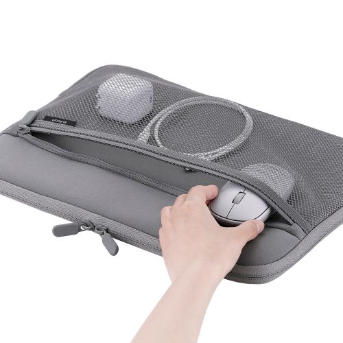 PC用インナーバッグ/ネオプレン/14インチ/ファスナーポケット/グレー