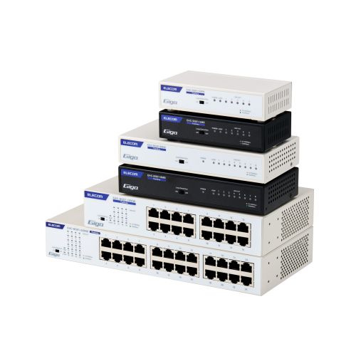 法人専用/Giga対応スイッチングHub/8ポート/金属筐体/磁石付き/電源内蔵モデル/ホワイト