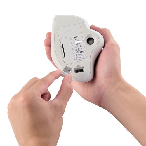 トラックボールマウス/IST/36mmボール/親指/ベアリング支持/無線2.4GHz/5ボタン/ホワイト