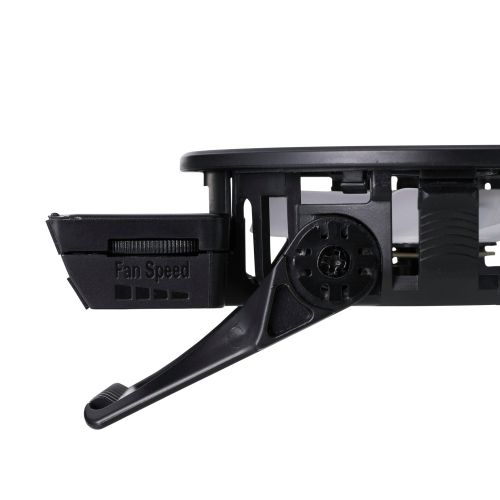 ノートPCスタンド/冷却ファン/折りたたみ8段階/コンパクト/9.5cm/ブラック